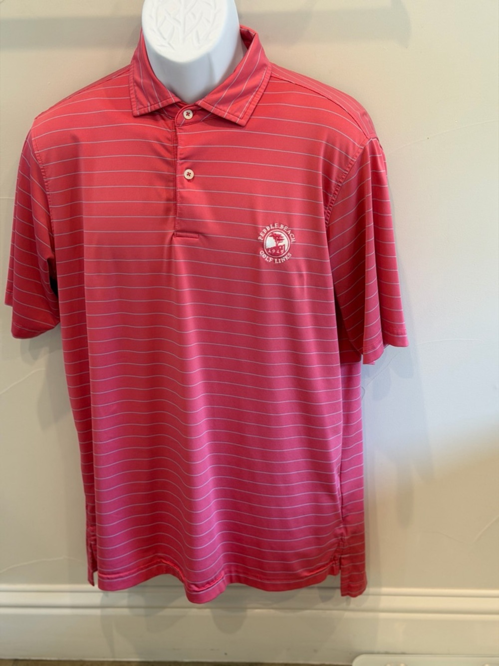Men's Pebble Beach Pink Polo - Medium
